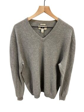 Joseph Abboud 100% Cashmere Sweater – Men’s XXL – Gray V-Neck